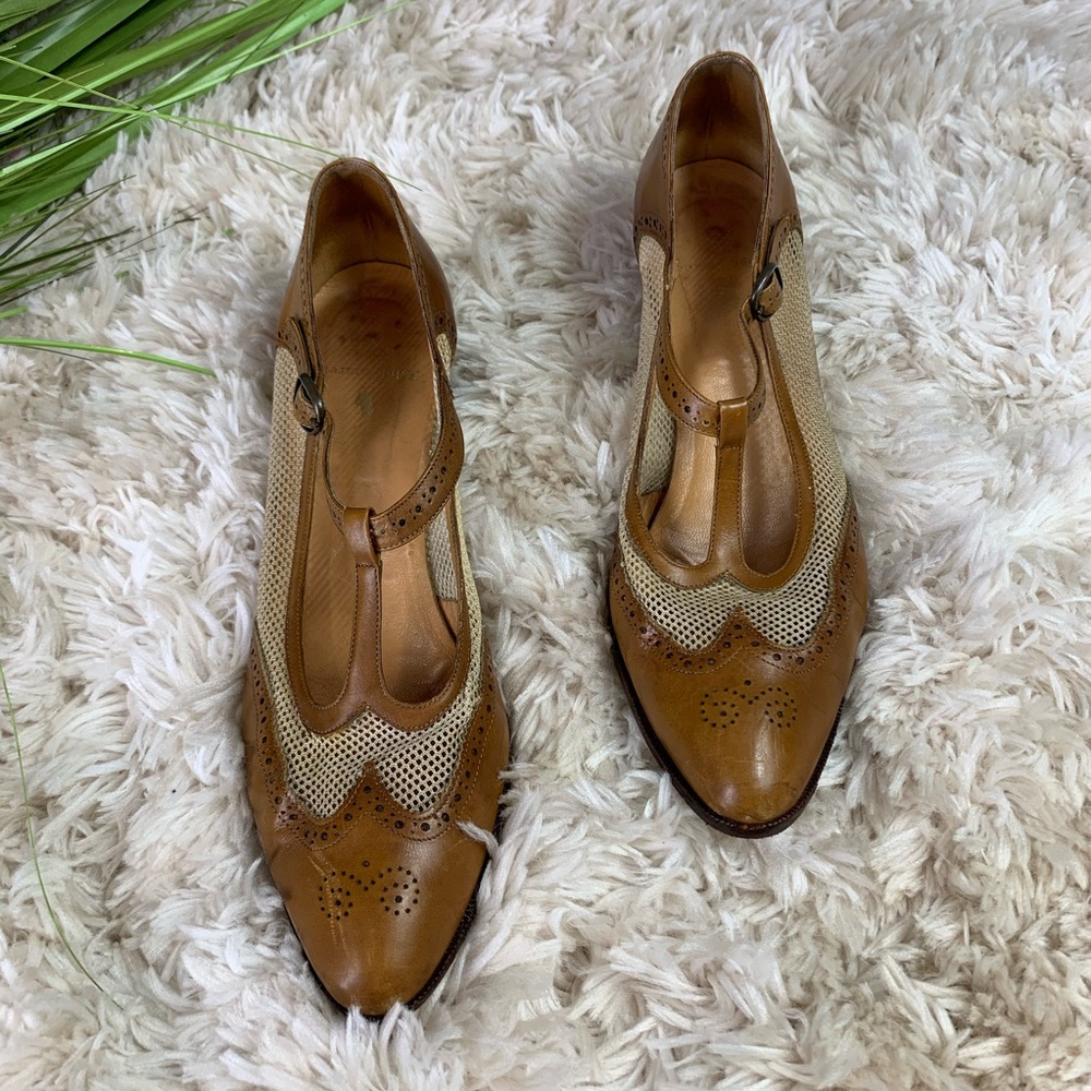 Ralph Lauren vintage t strap stacked heel Oxford